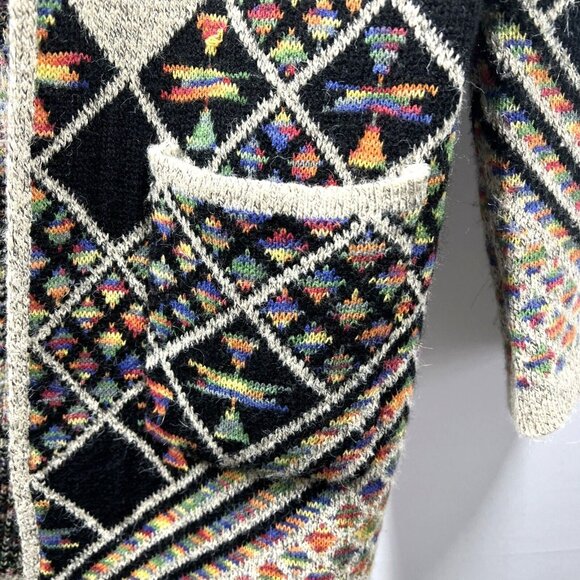 Kamana Women's Cardigan Sweater L Colorful Hooded Southwest Long Sleeve Coatagen - Picture 4 of 12